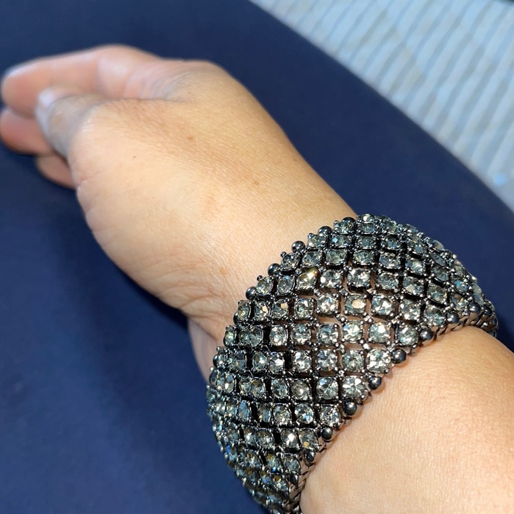 Dark grey Swarovski crystal diamond bracelet